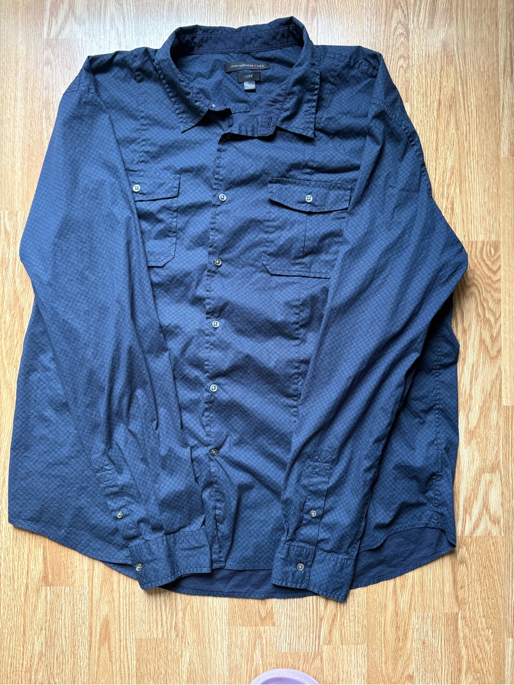 John varvatos usa men’s luxe long sleeves shirt size xxl blue
